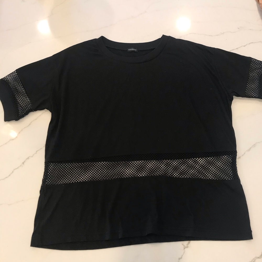 Brandy Melville rib-knit oversized black t-shirt